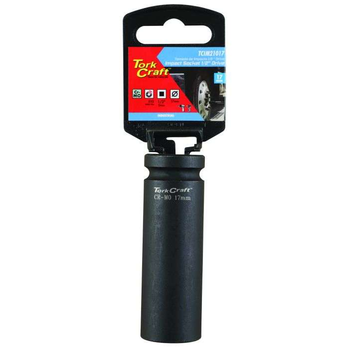 Tork Craft 1/2" Drive 6 Point Deep Tube Socket 17mm