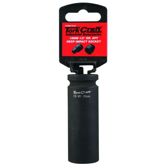 Tork Craft 1/2" Drive 6 Point Deep Tube Socket 18mm