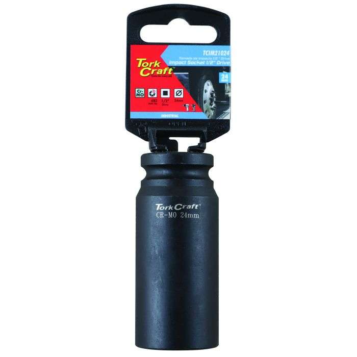 Tork Craft 1/2" Drive 6 Point Deep Tube Socket 24mm