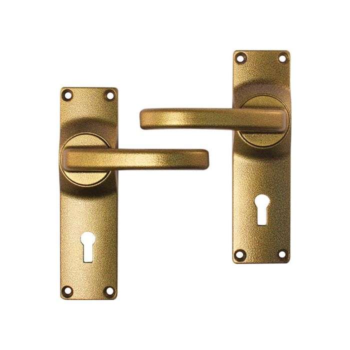 Fort Knox Gold Aluminium 2 Lever Steel Mortice Lockset