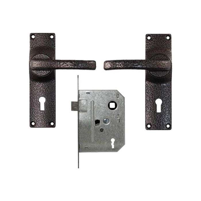Fort Knox Silver Veined 2 Lever Steel Mortice Lockset