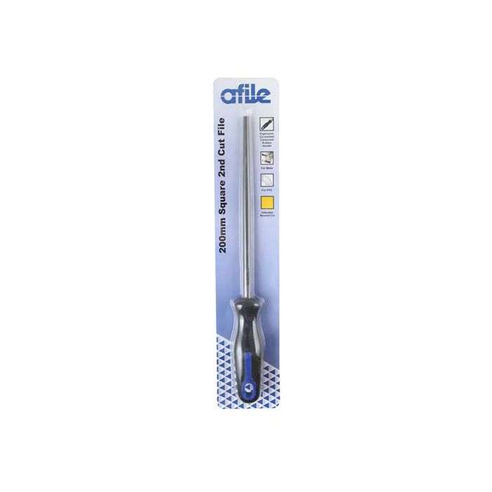 Afile Square 2nd Cut File With Handle 200mm