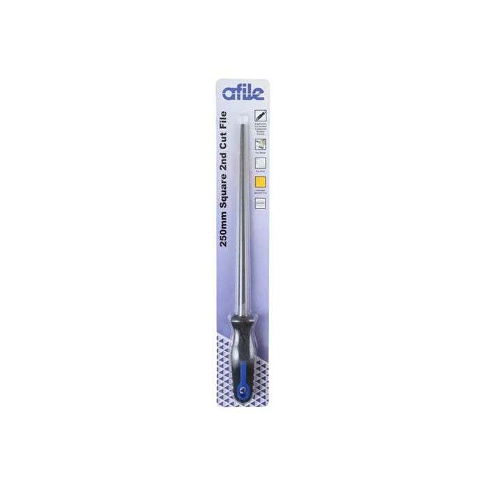 Afile Square 2nd Cut File With Handle 250mm