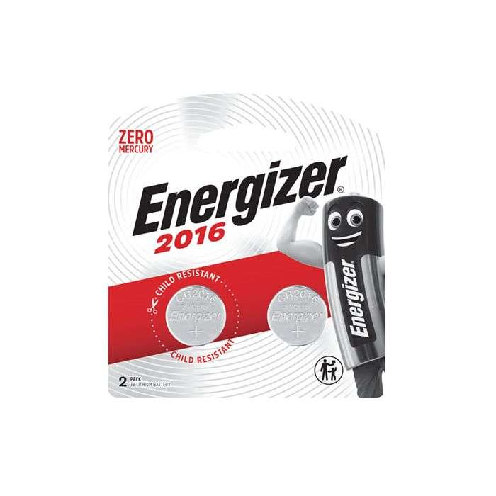 Energizer 2016 3V Lithium Coin Batteries - 2 Pack