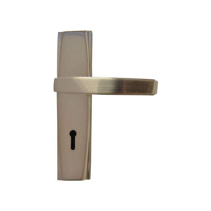 Upper Edge Brushed Satin Nickel Georgio 3 Lever Lockset