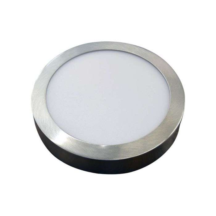 Bright Star Satin Chrome 18W LED Surface Panel Ceiling Light 225mm