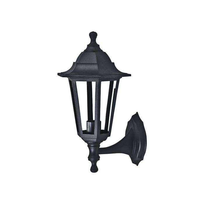 Bright Star Black 6 Panel Down Facing Lantern