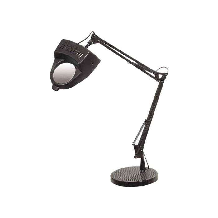 Bright Star Black Desk Lamp With 3x Magnifier & Clamp