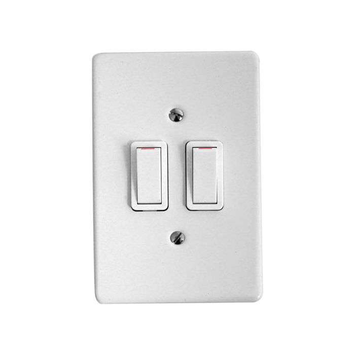 Crabtree Classic White 2-Lever 1-Way Light Switch 2x4