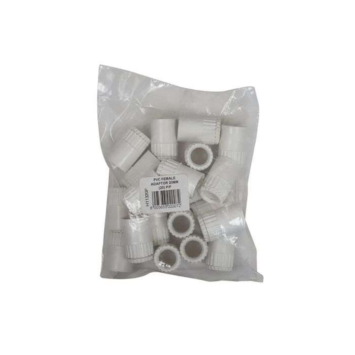PVC Conduit Female Adaptors 20mm - 20 Pack