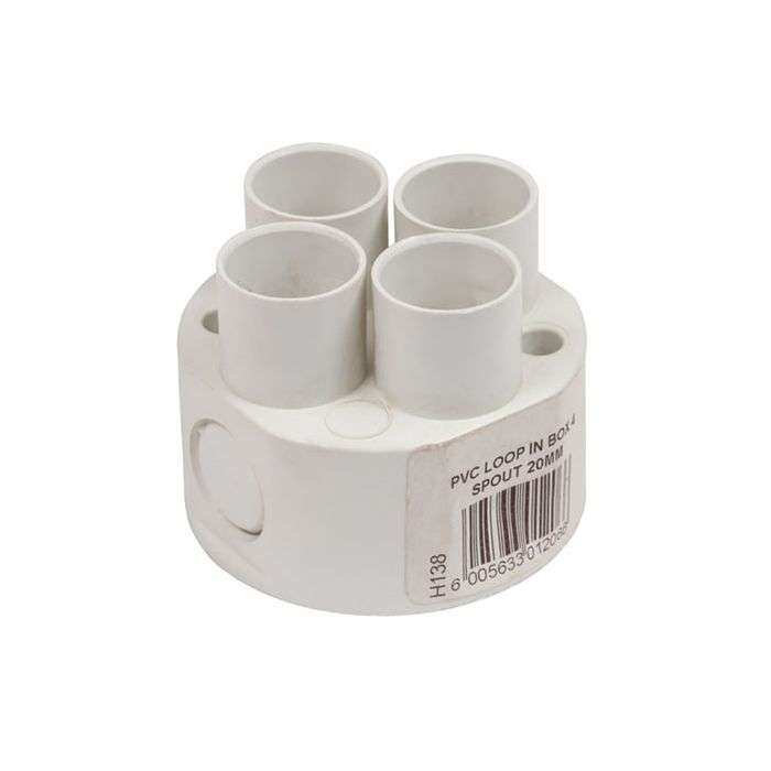 PVC Conduit 4 Spout Loop In Box 20mm