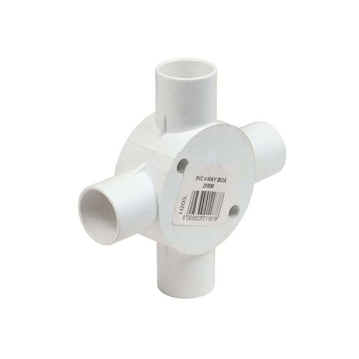 PVC Conduit 4-Way Box 25mm