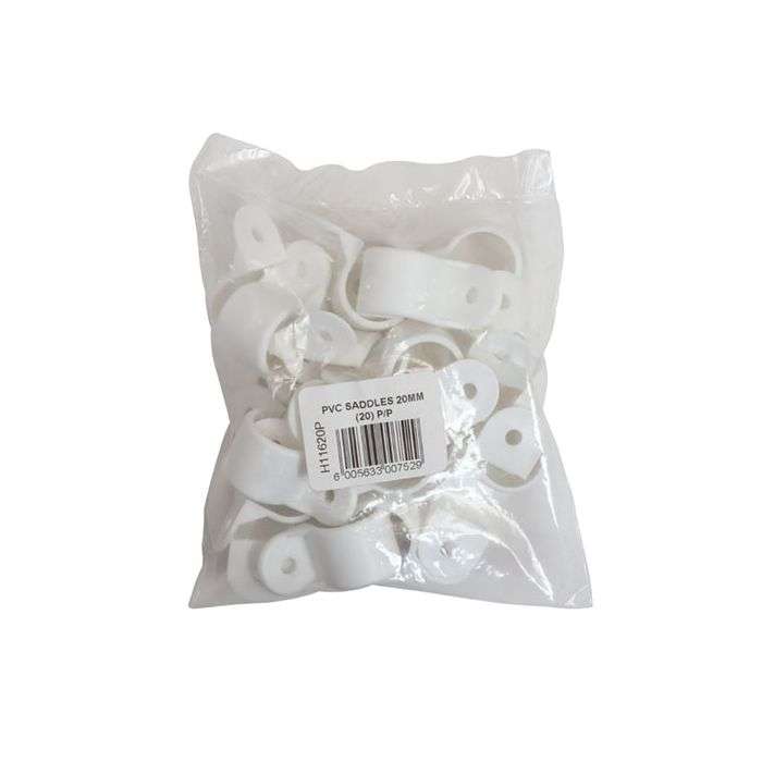 PVC Saddles 20mm - 20 Pack