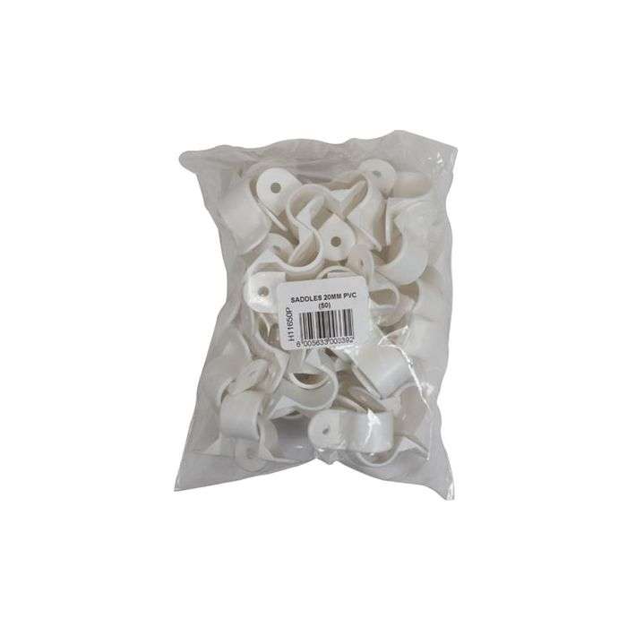 PVC Saddles 20mm - 50 Pack