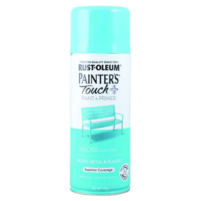 Rust-Oleum Painter's Touch Plus Gloss Spray Paint Island Blue 340g