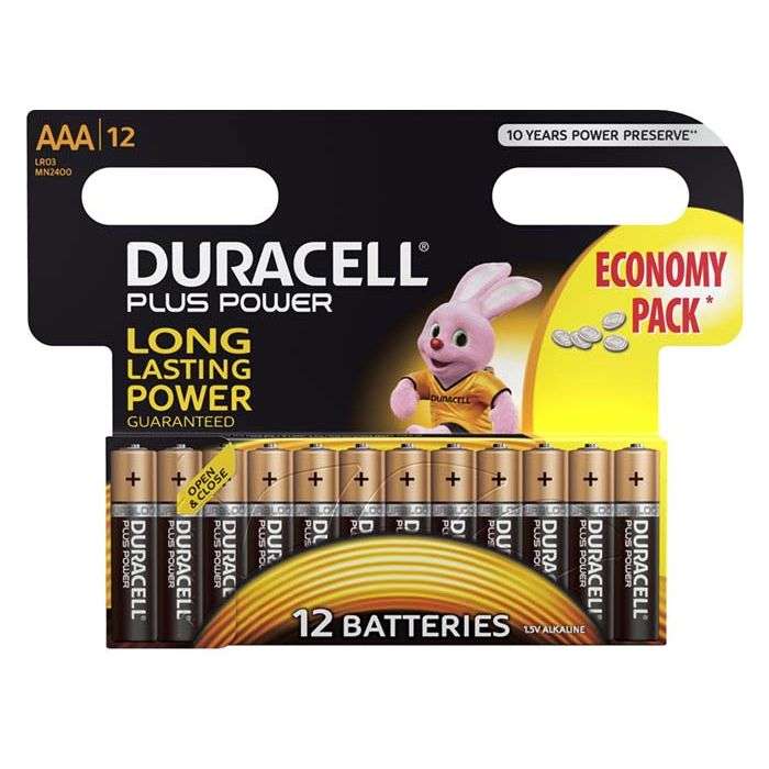 Duracell Plus AAA Batteries - 12 Pack
