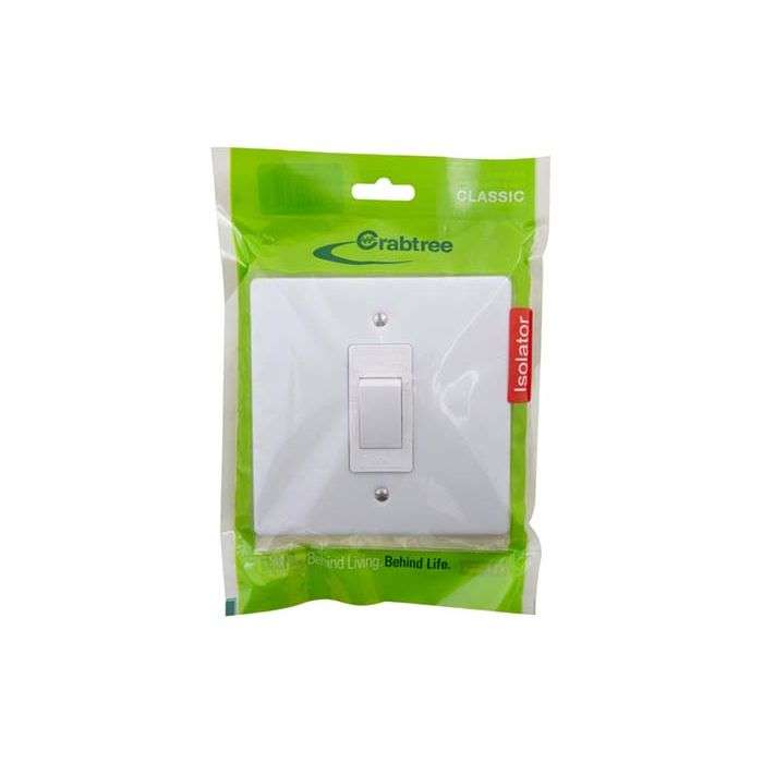 Crabtree Classic White 60A Stove Isolator Switch 4x4
