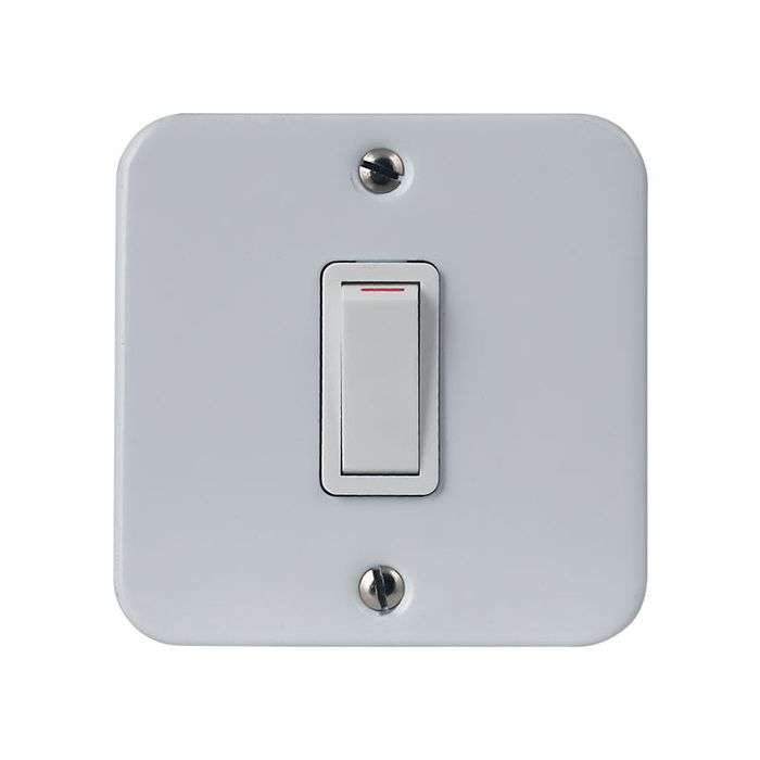 Crabtree Industrial White 1-Lever 1-Way Surface Light Switch 75 x 75mm