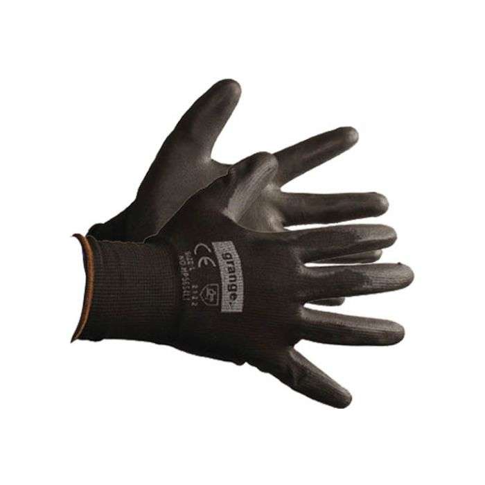 Grange Black PU Coated Supa Feel Polyester Gloves Size 9