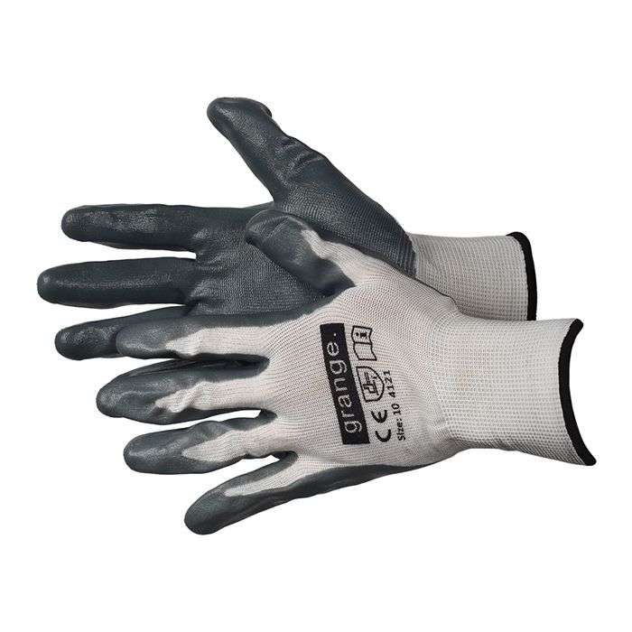 Grange Grey Nitrile Supa Handler Polyester Gloves Size 10