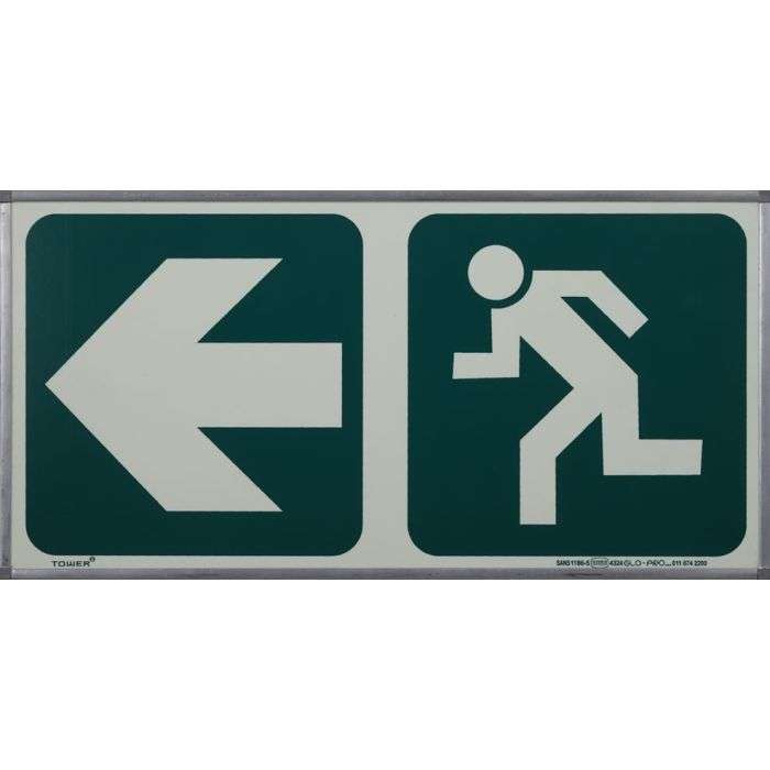 Tower Man Running Arrow Sign 190 x 380mm