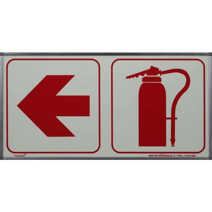 Tower Fire Extinguisher Arrow Sign 190 x 380mm