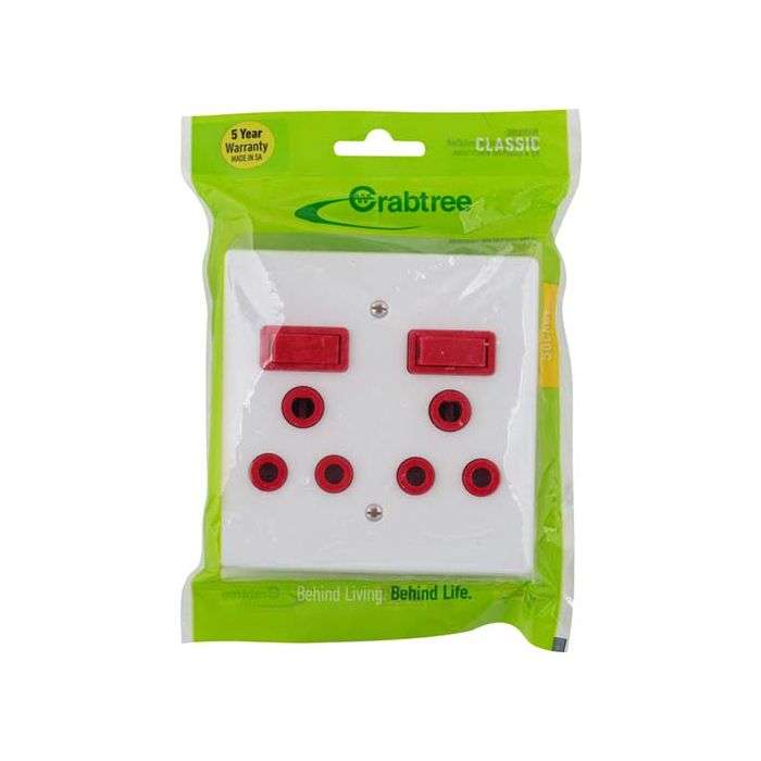 Crabtree Classic White Dedicated Double RSA Wall Socket 4x4