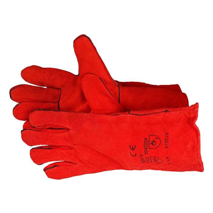 350mm Red Heat Resistant Lined Gloves Size 11