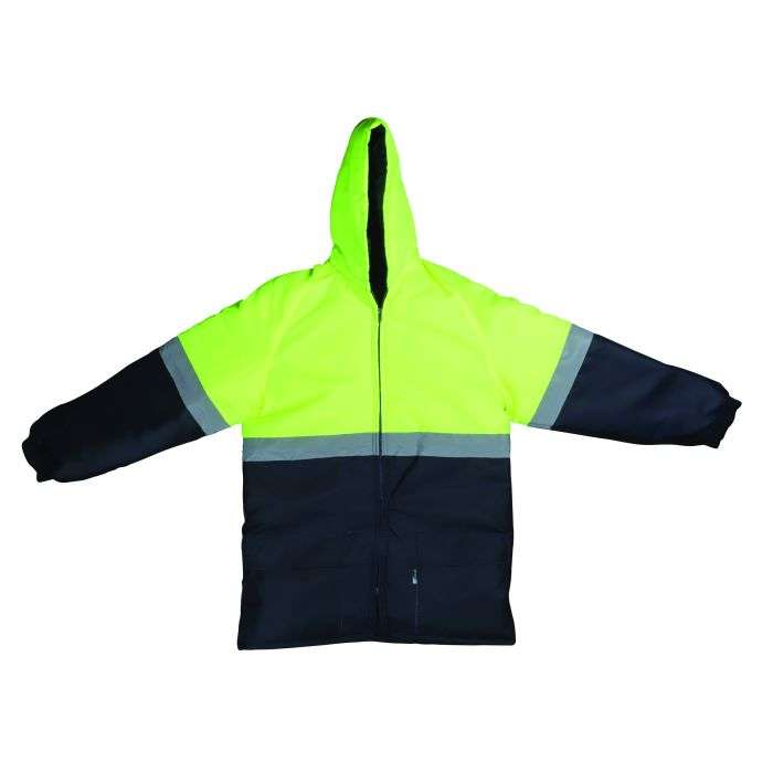 Lime & Navy Reflective Freezer Jacket Large