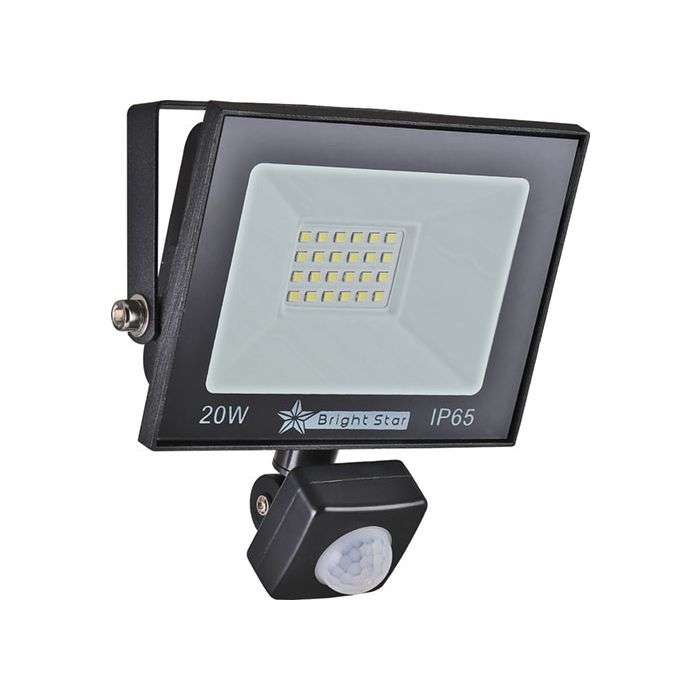 Bright Star Black 20W LED Floodlight With Sensor