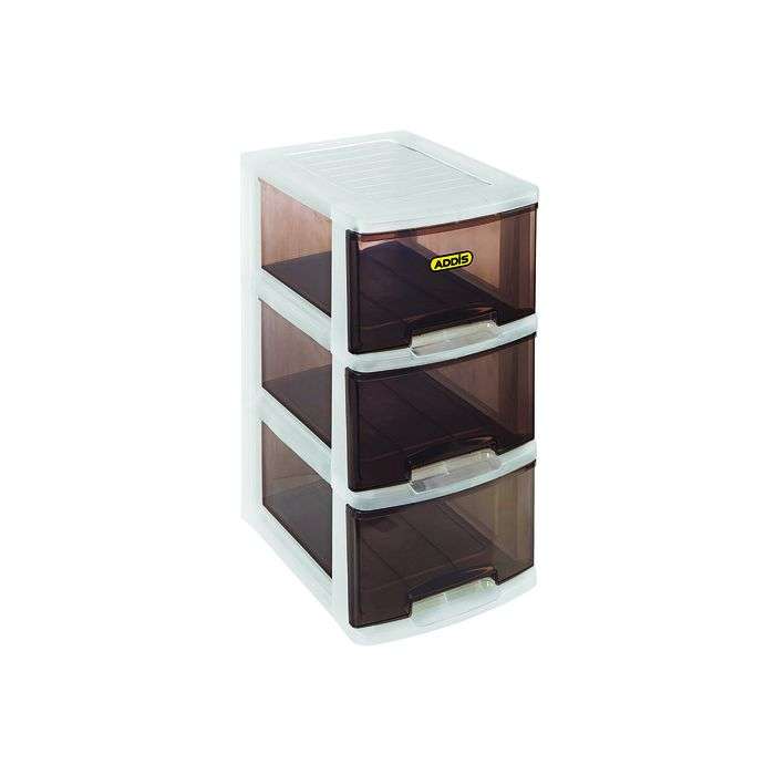 Addis Smokey 3 Drawer Slimline Storage Unit