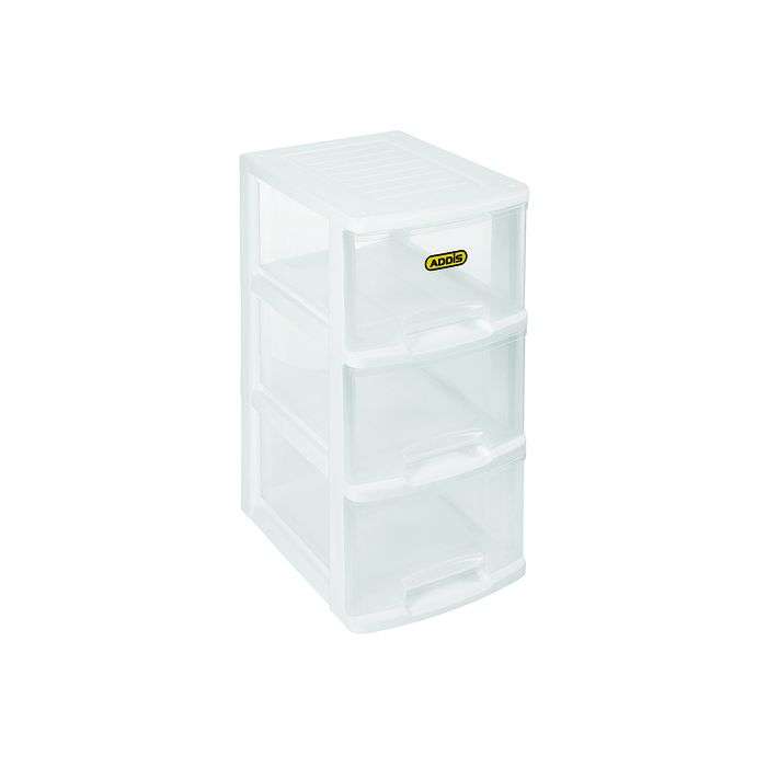 Addis White 3 Drawer Slimline Storage Unit
