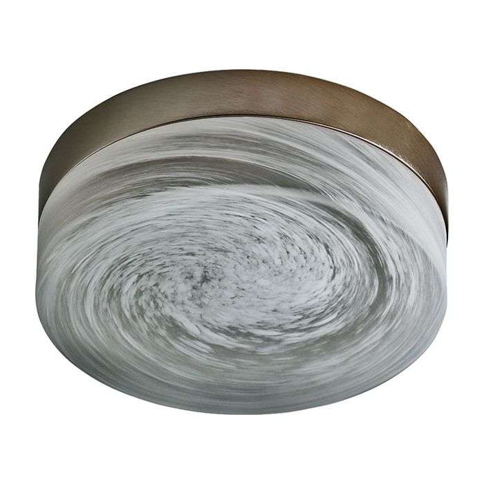 Bright Star Satin Chrome Glass Ceiling Light 300mm