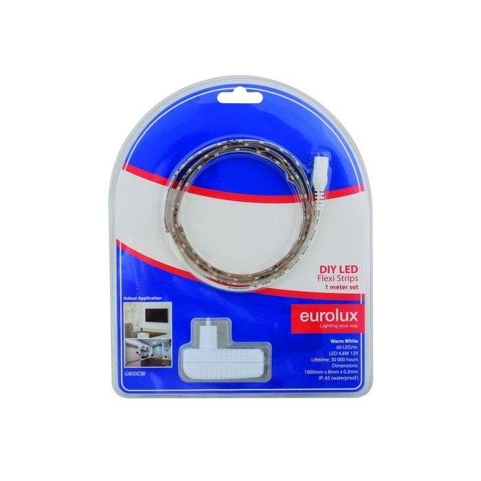 Eurolux Cool White DIY LED Strip Light Kit 1m
