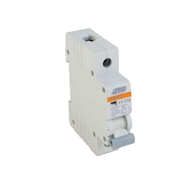 Major Tech 1-Pole 10A Circuit Breaker MCB 3Ka