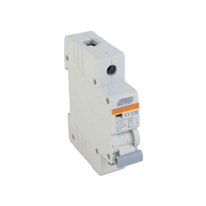 Major Tech 1-Pole 20A Circuit Breaker MCB 3Ka