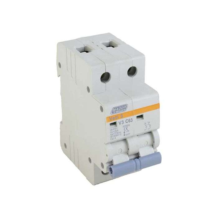 Major Tech 2-Pole 63A Circuit Breaker MCB 3Ka