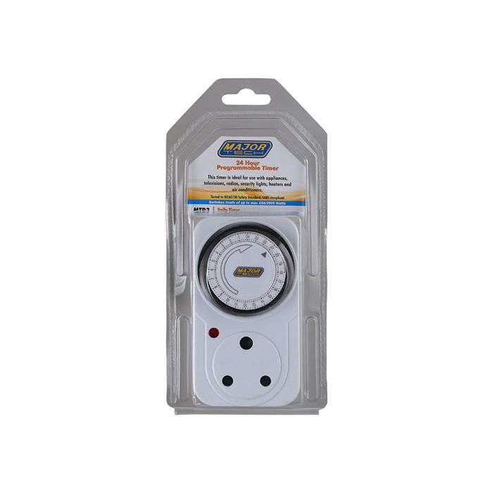 Major Tech 24 Hour Analogue Plug Timer