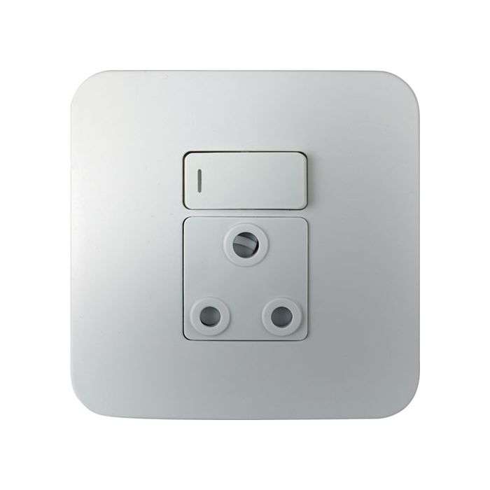 Veti White Single Wall Socket 4x4