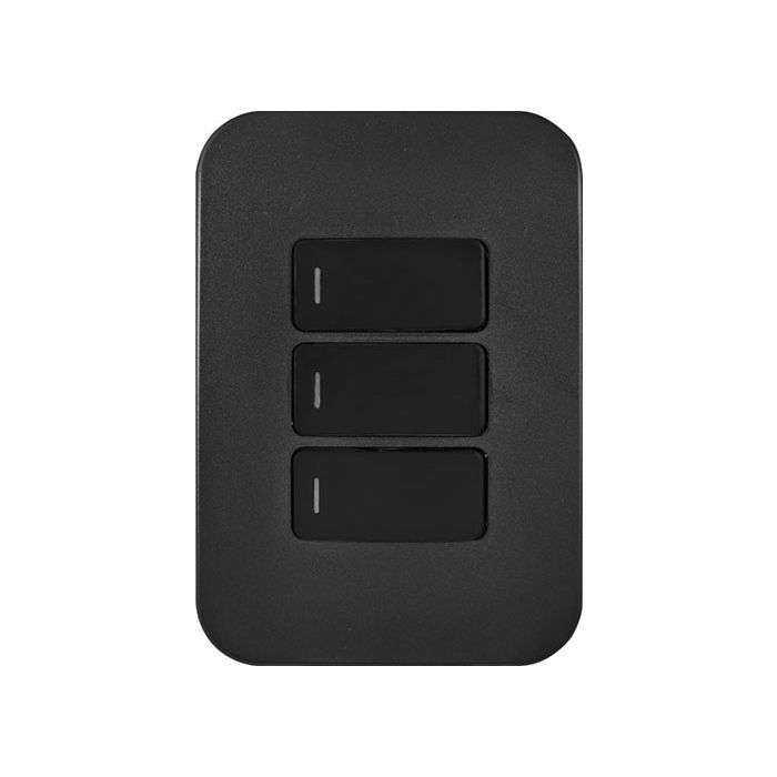 Veti Gun Metal 3-Lever 1-Way Light Switch 2x4