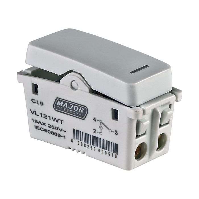 Veti White 2-Way Switch Module With Locator