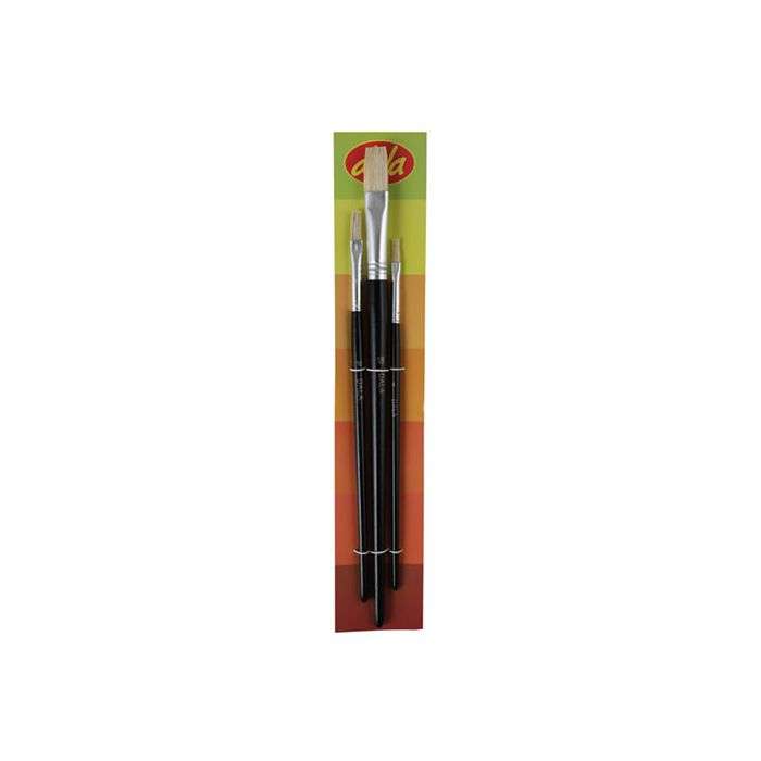 Dala 3 Piece Flat Artist Brush Set 4/10/18mm