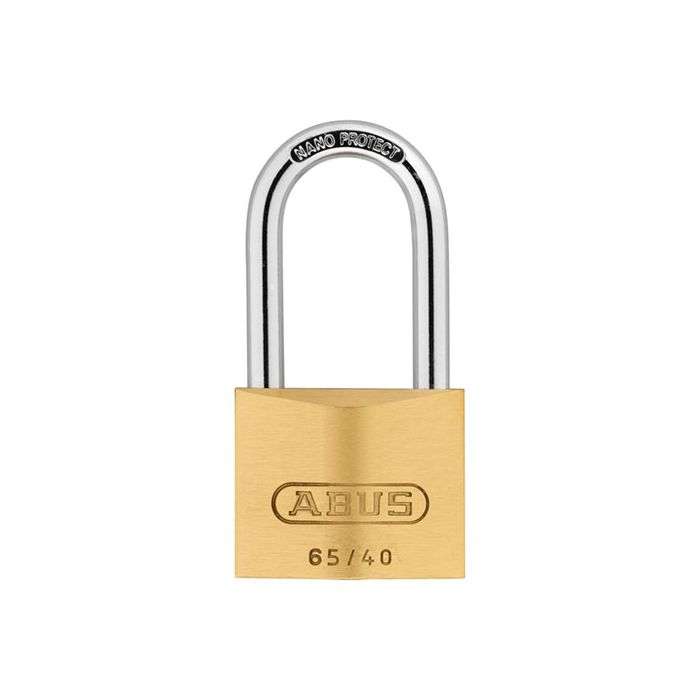 Abus 65 Series Brass Long Shackle Padlock 40mm