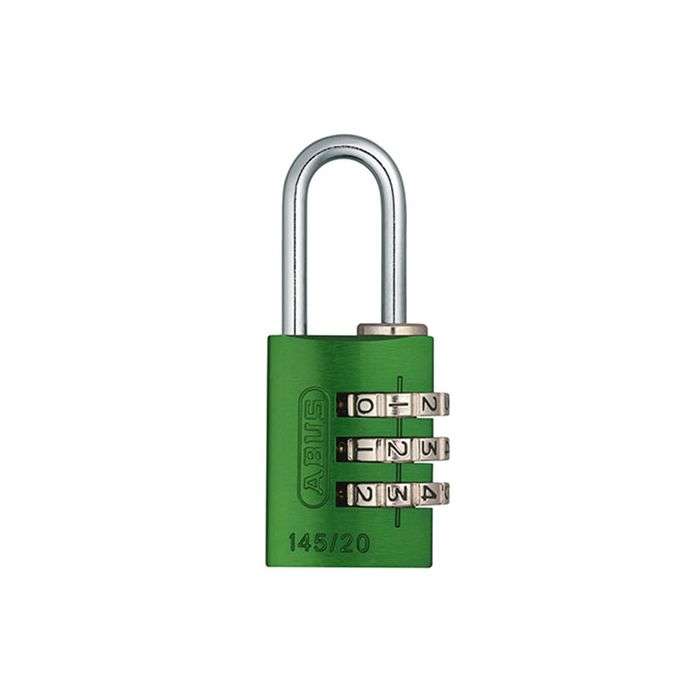 Abus 145 Series Green Aluminium Combination Padlock 20mm