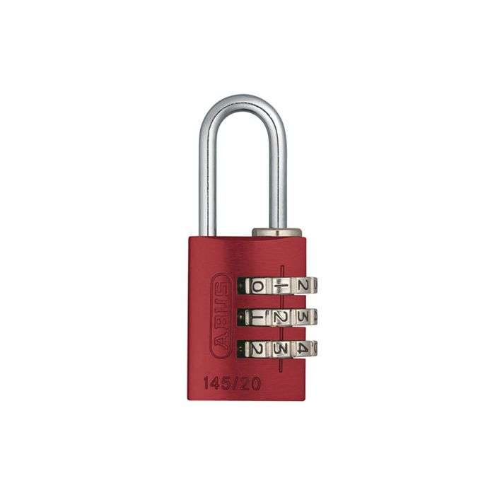 Abus 145 Series Red Aluminium Combination Padlock 20mm