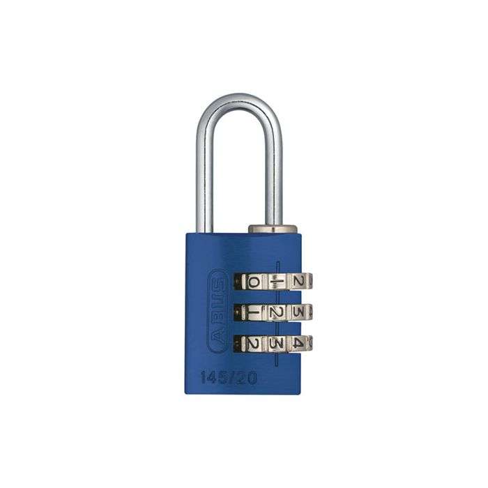 Abus 145 Series Blue Aluminium Combination Padlock 20mm
