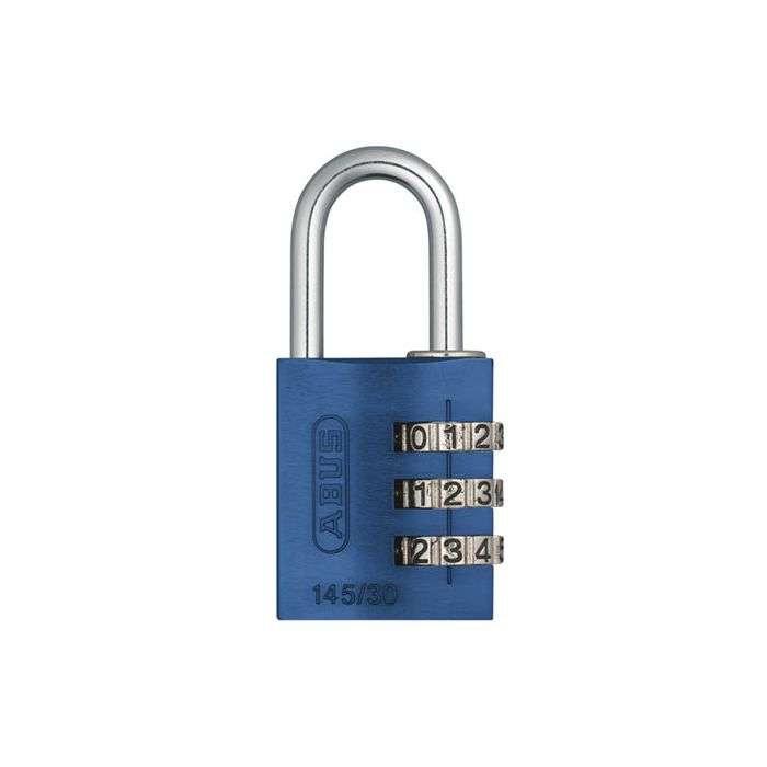 Abus 145 Series Blue Aluminium Combination Padlock 30mm