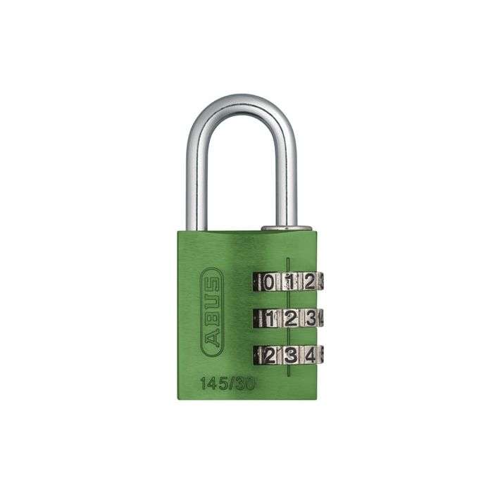 Abus 145 Series Green Aluminium Combination Padlock 30mm