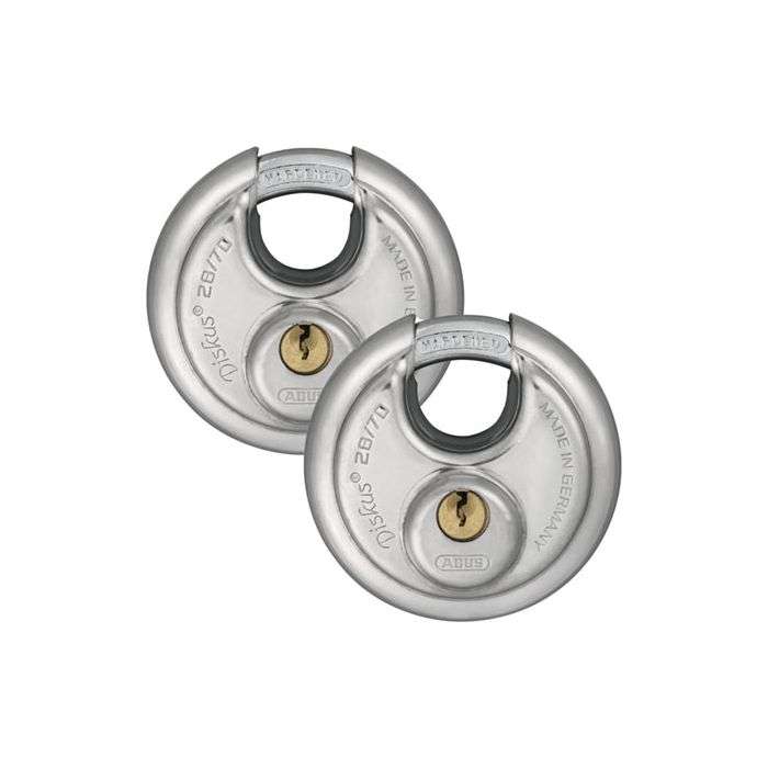 Abus 28 Series ODP Discus Padlock Keyed Alike 70mm - 2 Pack