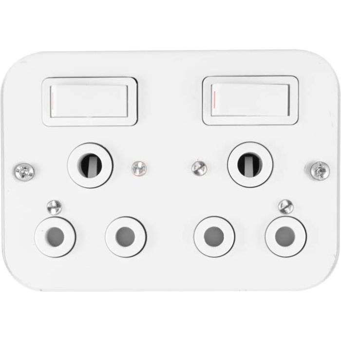 Crabtree Industrial White 2-Lever Surface Socket 119 x 83mm